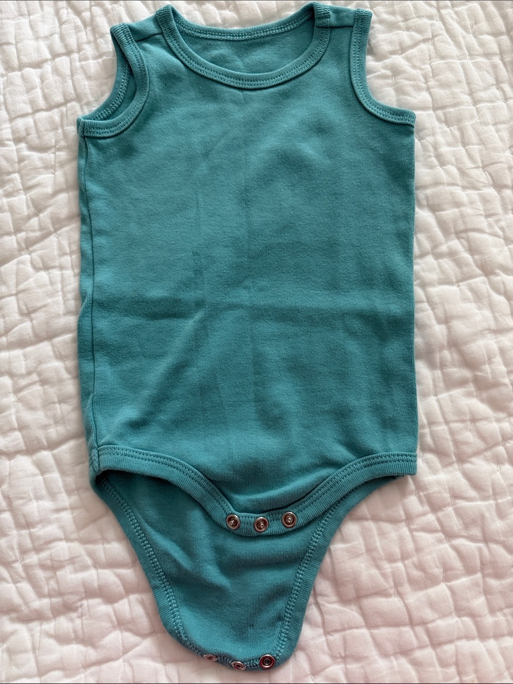 Primary Baby Teal Sleeveless One-Piece Bodysuit - Teal